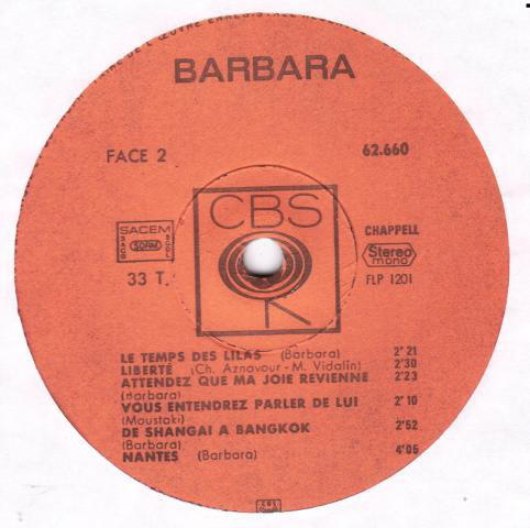 Barbara - L'album D'or [Vinyl] | CBS (CBS 62660) - 4