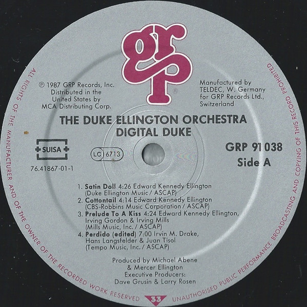 The Duke Ellington Orchestra - Digital Duke | GRP (GRP 91038) - 3 The Duke Ellington Orchestra - Digital Duke | GRP (GRP 91038) - 3