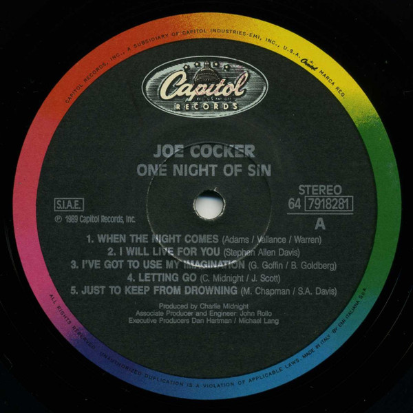 Joe Cocker - One Night Of Sin | Capitol Records (64 7918281)