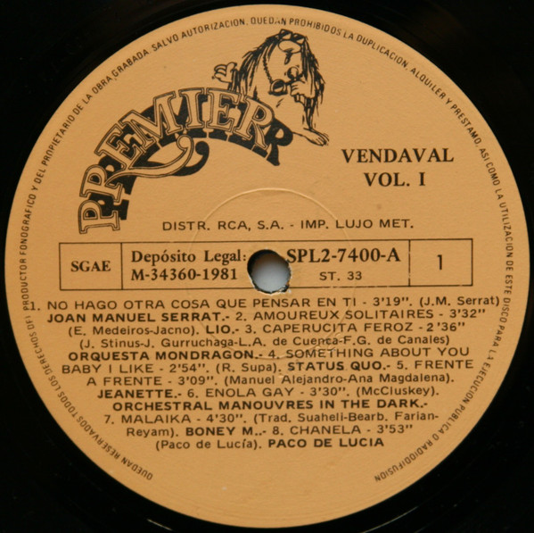 Various - Vendaval | Premier (SPL2-7400) - 3