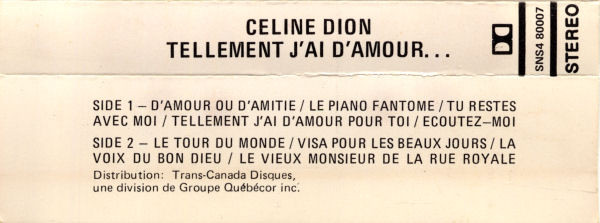 Céline Dion - Tellement J'Ai D'Amour... | Saisons (SNS4 80007) - 2 Céline Dion - Tellement J'Ai D'Amour... | Saisons (SNS4 80007) - 2