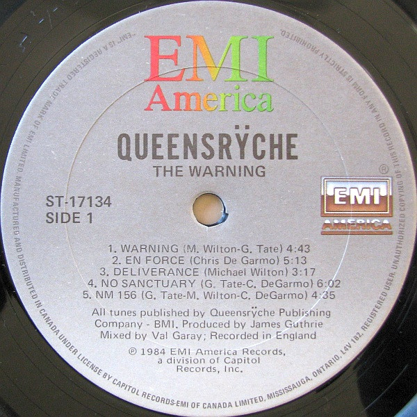 Queensrÿche - The Warning [Vinyl] | EMI America (ST-17134) - 3