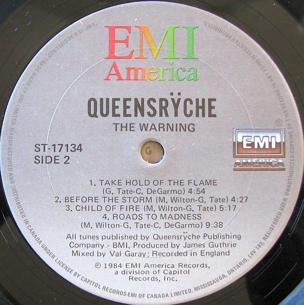 Queensrÿche - The Warning [Vinyl] | EMI America (ST-17134) - 4