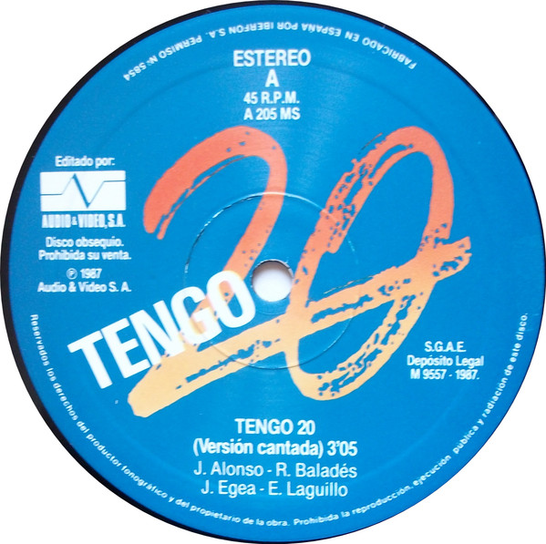 Unknown Artist - Tengo 20 | Audio (A 205 MS) - 3 Unknown Artist - Tengo 20 | Audio (A 205 MS) - 3