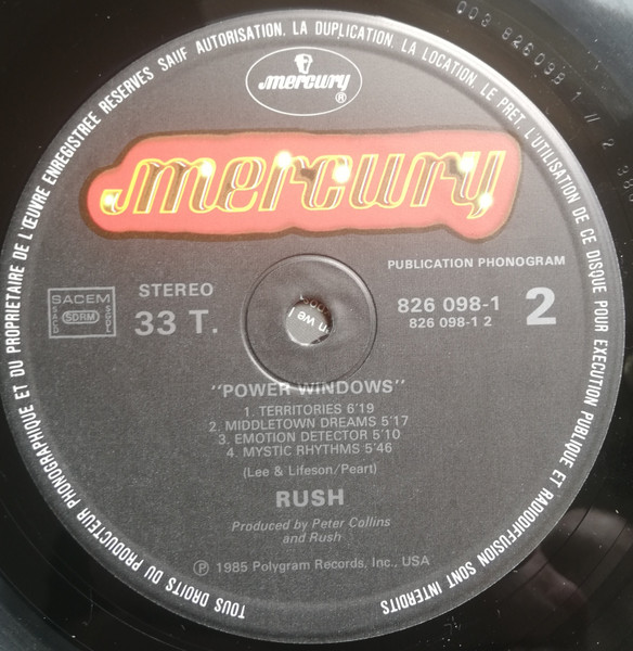 Rush - Power Windows | Mercury (826 098-1) - 4