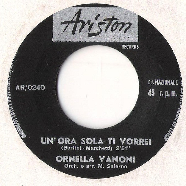 Ornella Vanoni - Non Finirà | Ariston Records (AR 0240) - 4