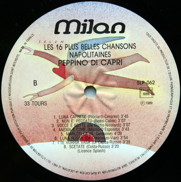Peppino Di Capri - Les 16 Plus Belles Chansons Napolitaines | Milan (SLP 62) - 4