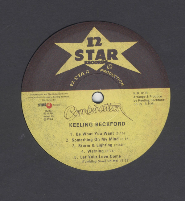 Keeling Beckford - Combination | 12 Star Records (KB-01) - 3