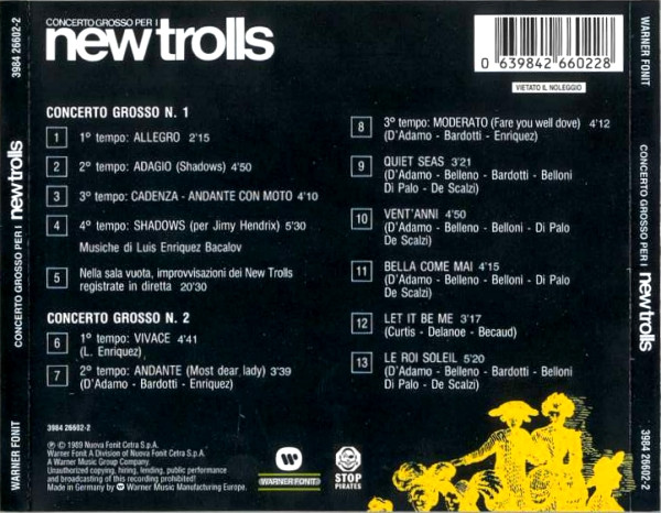 New Trolls - Concerto Grosso Per I New Trolls | Warner Fonit (3984 26602-2)