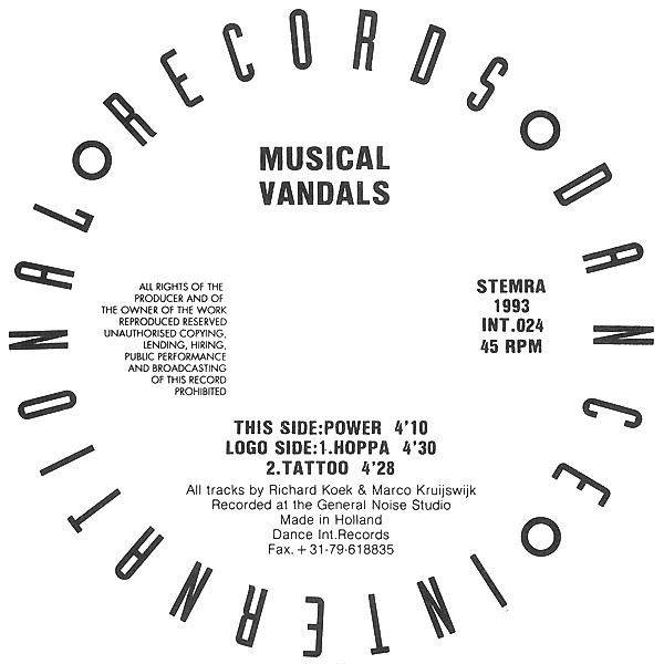 Musical Vandals - Hoppa | Dance International Records (INT.024) - 3 Musical Vandals - Hoppa | Dance International Records (INT.024) - 3