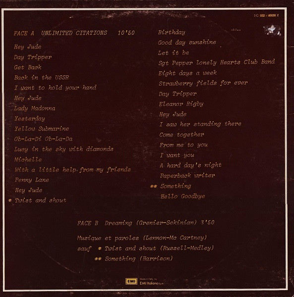 Café Crème - Unlimited Citations | EMI (3C 052-60050 Z) - main