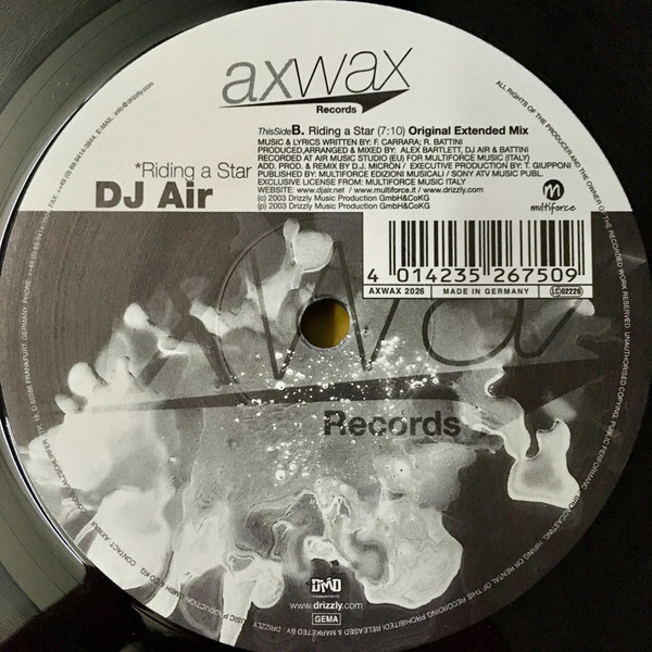 DJ Air - Riding A Star | Axwax Records (AXWAX 2026) - 2 DJ Air - Riding A Star | Axwax Records (AXWAX 2026) - 2