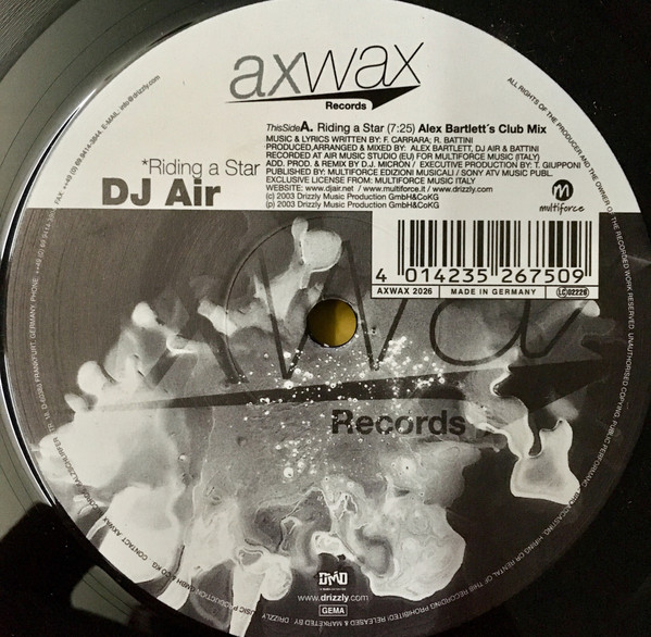 DJ Air - Riding A Star | Axwax Records (AXWAX 2026) - main DJ Air - Riding A Star | Axwax Records (AXWAX 2026) - main
