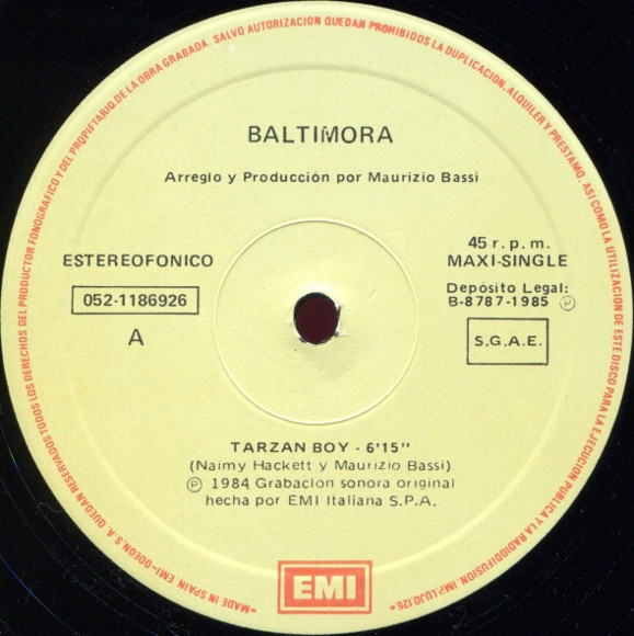 Baltimora - Tarzan Boy | EMI (052-11 8692-6) - 3