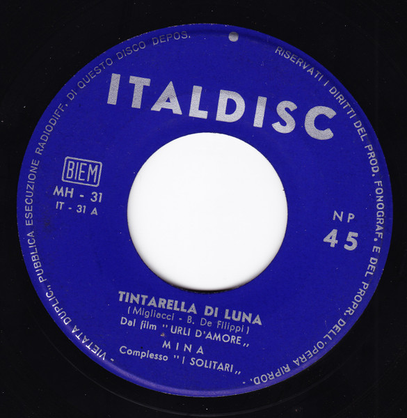 Mina - Tintarella Di Luna | Italdisc (MH - 31) - 2