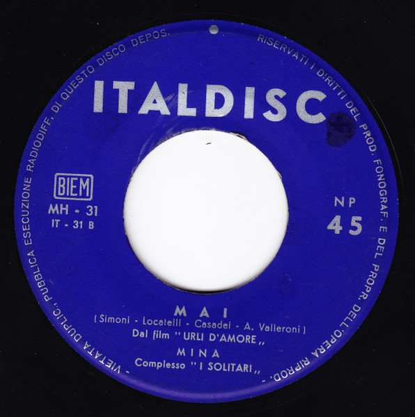 Mina - Tintarella Di Luna | Italdisc (MH - 31) - 3