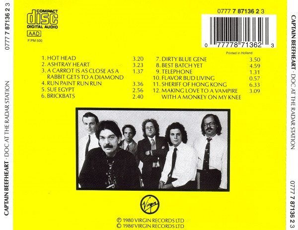 Captain Beefheart And The Magic Band - Doc At The Radar Station CD | Virgin (0777 7 87136 2 3) - 2