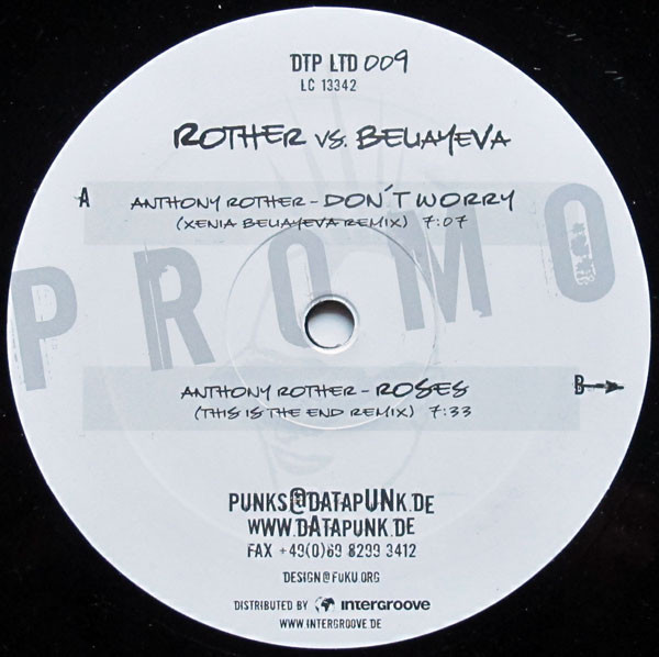 Anthony Rother vs. Xenia Beliayeva - Don't Worry / Roses | Datapunk (DTP LTD 009)