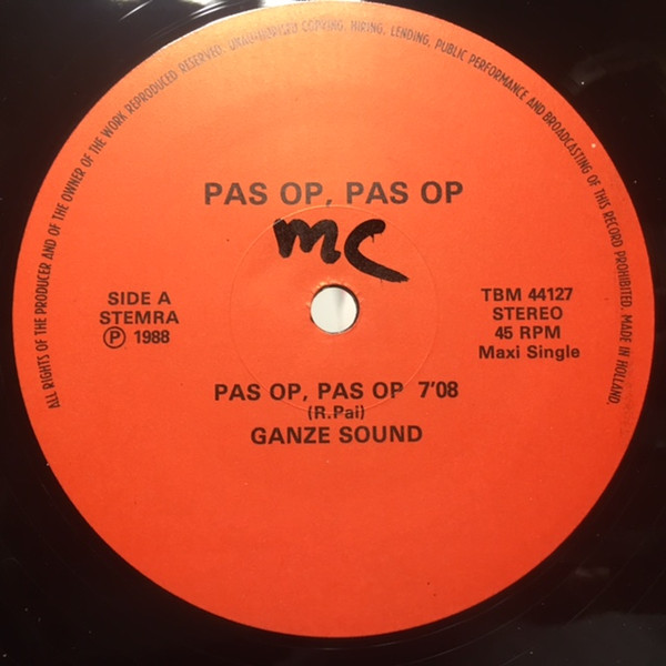 Ganze Sound - Pas Op, Pas Op | TBA (Netherlands) (TBM 44127) - 3