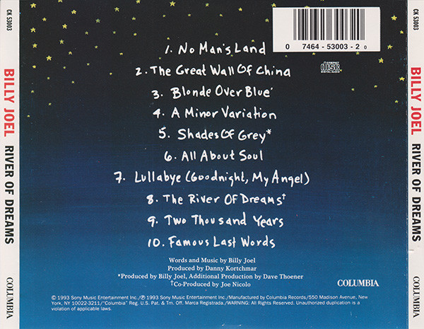 Billy Joel - River Of Dreams | Columbia (CK 53003) - 2