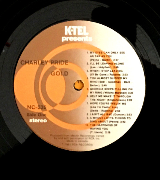 Charley Pride - Gold | K-tel (NC536) - 3 Charley Pride - Gold | K-tel (NC536) - 3