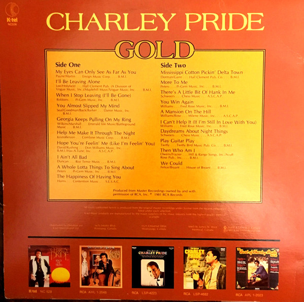 Charley Pride - Gold | K-tel (NC536) - 2 Charley Pride - Gold | K-tel (NC536) - 2