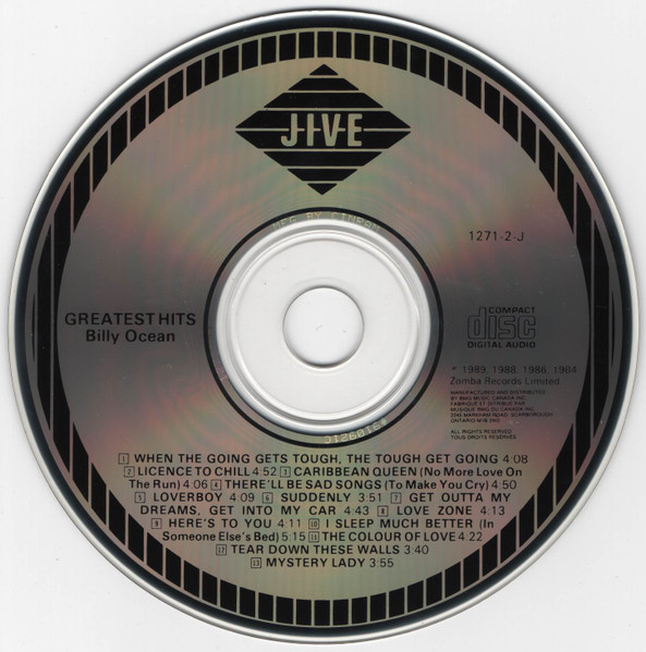 Billy Ocean - Greatest Hits | Jive (1271-2-J) - 3