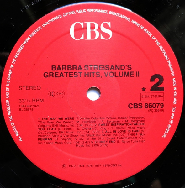 Barbra Streisand - Barbra Streisand's Greatest Hits Volume 2 | CBS (CBS 86079) - 4 Barbra Streisand - Barbra Streisand's Greatest Hits Volume 2 | CBS (CBS 86079) - 4
