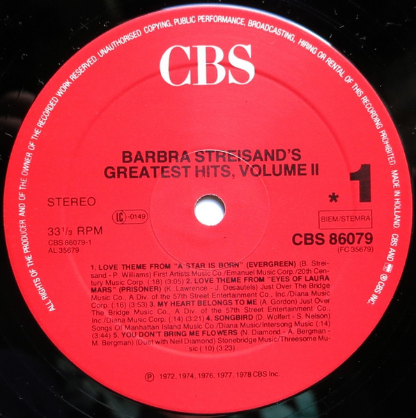 Barbra Streisand - Barbra Streisand's Greatest Hits Volume 2 | CBS (CBS 86079) - 3 Barbra Streisand - Barbra Streisand's Greatest Hits Volume 2 | CBS (CBS 86079) - 3