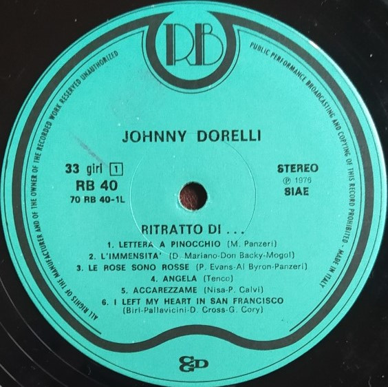 Johnny Dorelli - Ritratto Di... Johnny Dorelli | Record Bazaar (RB 40) - 3 Johnny Dorelli - Ritratto Di... Johnny Dorelli | Record Bazaar (RB 40) - 3