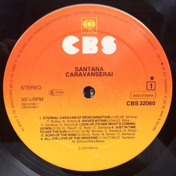 Santana - Caravanserai | CBS (CBS 32060) - 3 Santana - Caravanserai | CBS (CBS 32060) - 3
