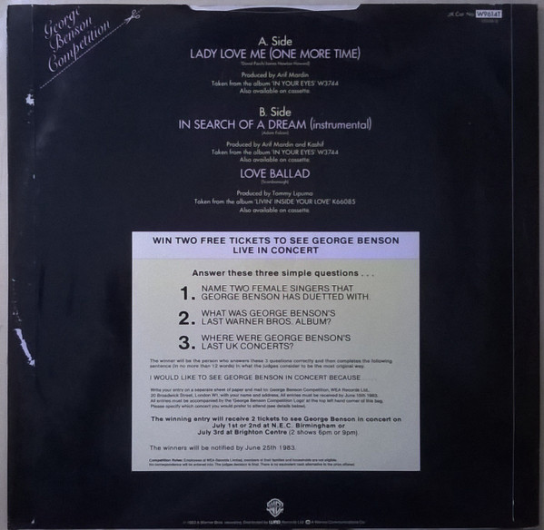 George Benson - Lady Love Me (One More Time) | Warner Bros. Records (W9614T) - 2 George Benson - Lady Love Me (One More Time) | Warner Bros. Records (W9614T) - 2