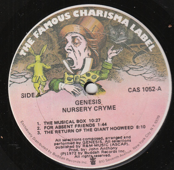 Genesis - Nursery Cryme | Charisma (CAS 1052) - 2 Genesis - Nursery Cryme | Charisma (CAS 1052) - 2