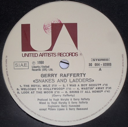 Gerry Rafferty - Snakes And Ladders | United Artists Records (3C 064-82883) - 3 Gerry Rafferty - Snakes And Ladders | United Artists Records (3C 064-82883) - 3