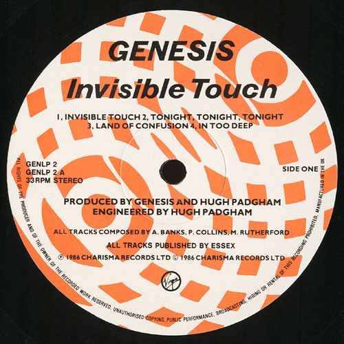 Genesis - Invisible Touch | Virgin (GENLP 2) - 3 Genesis - Invisible Touch | Virgin (GENLP 2) - 3