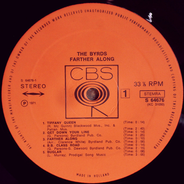 The Byrds - Farther Along | CBS (S 64676) - 3