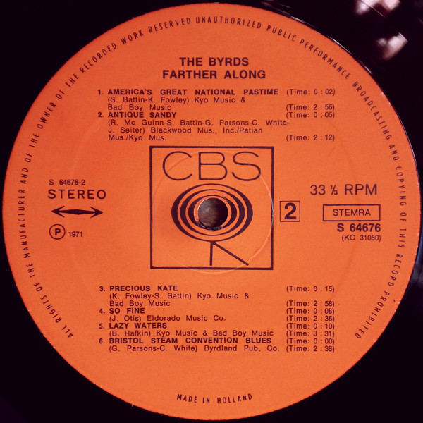 The Byrds - Farther Along | CBS (S 64676) - 4