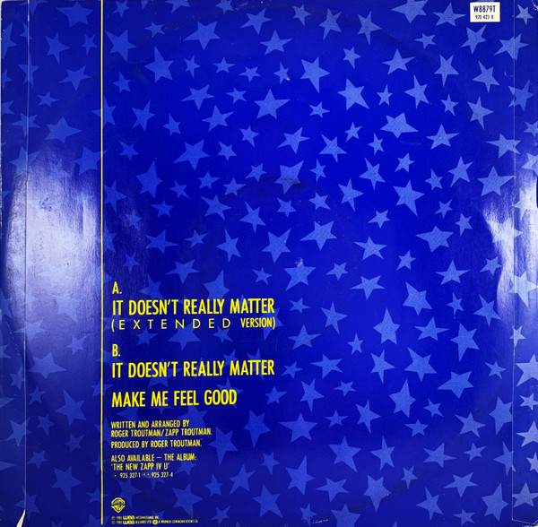 Zapp - It Doesn't Really Matter | Warner Bros. Records (W8879T) - 2 Zapp - It Doesn't Really Matter | Warner Bros. Records (W8879T) - 2