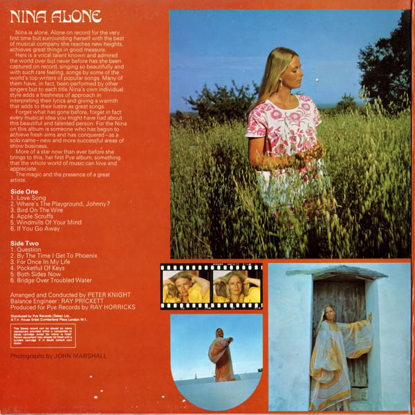 Nina Van Pallandt - Nina Alone | Pye Records (NSPL 18368) - 2
