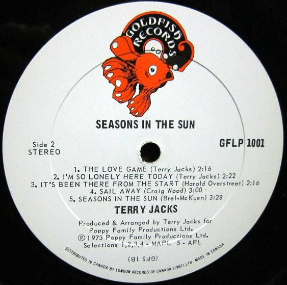 Terry Jacks - Seasons In The Sun | Goldfish Records (GFLP 1001) - 4