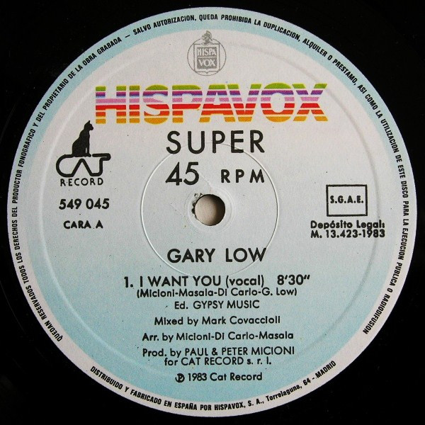 Gary Low - I Want You | Hispavox (549 045) - 3