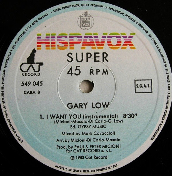 Gary Low - I Want You | Hispavox (549 045) - 4