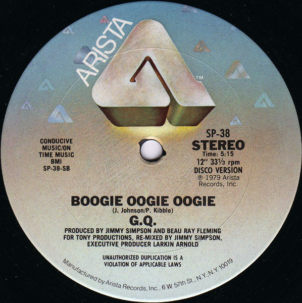 GQ - Disco Nights (Rock-Freak) / Boogie Oogie Oogie | Arista (SP-38) - 2