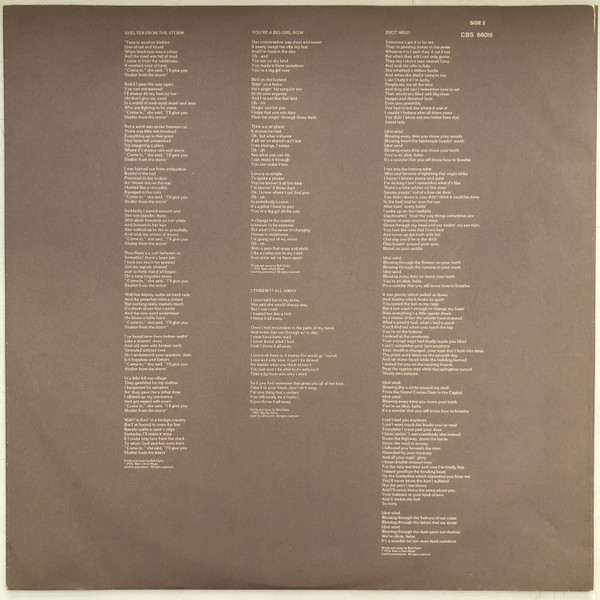 Bob Dylan - Hard Rain | CBS (CBS 86016) - 3 Bob Dylan - Hard Rain | CBS (CBS 86016) - 3