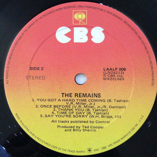 The Remains - The Remains LP | Epic (LAALP 006) - 4 The Remains - The Remains LP | Epic (LAALP 006) - 4