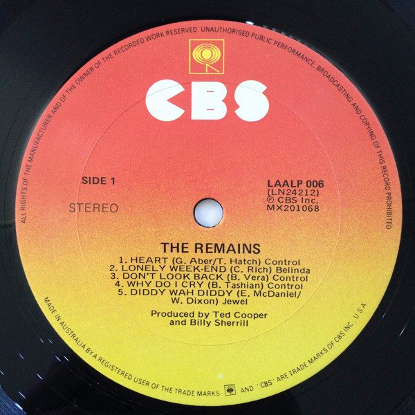 The Remains - The Remains LP | Epic (LAALP 006) - 3 The Remains - The Remains LP | Epic (LAALP 006) - 3