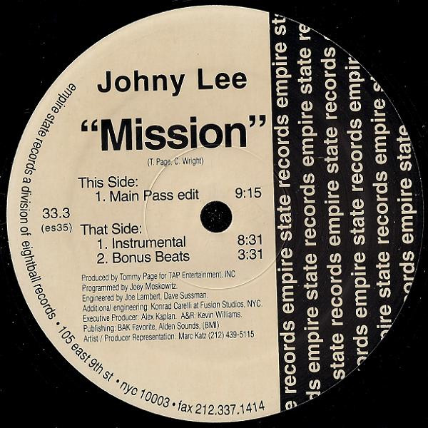 Johny Lee - Mission | Empire State Records (es35)