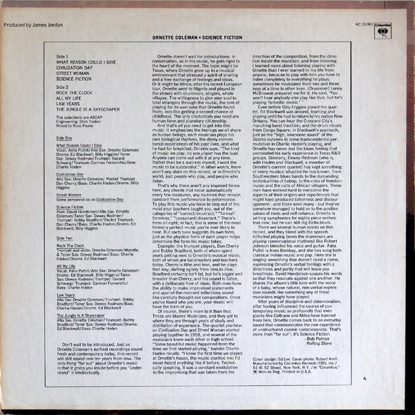Ornette Coleman - Science Fiction | Columbia (KC 31061) - 2 Ornette Coleman - Science Fiction | Columbia (KC 31061) - 2