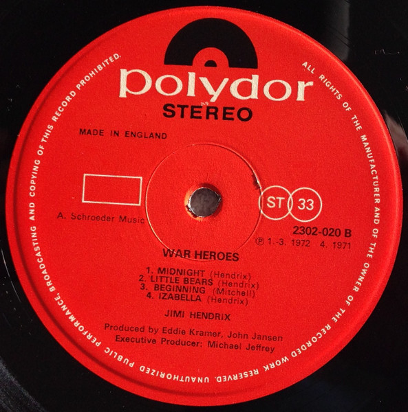 Jimi Hendrix - War Heroes | Polydor (2302 020) - 3 Jimi Hendrix - War Heroes | Polydor (2302 020) - 3