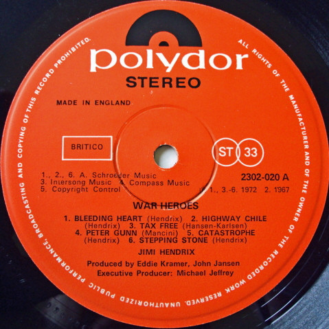 Jimi Hendrix - War Heroes | Polydor (2302 020) - 2 Jimi Hendrix - War Heroes | Polydor (2302 020) - 2